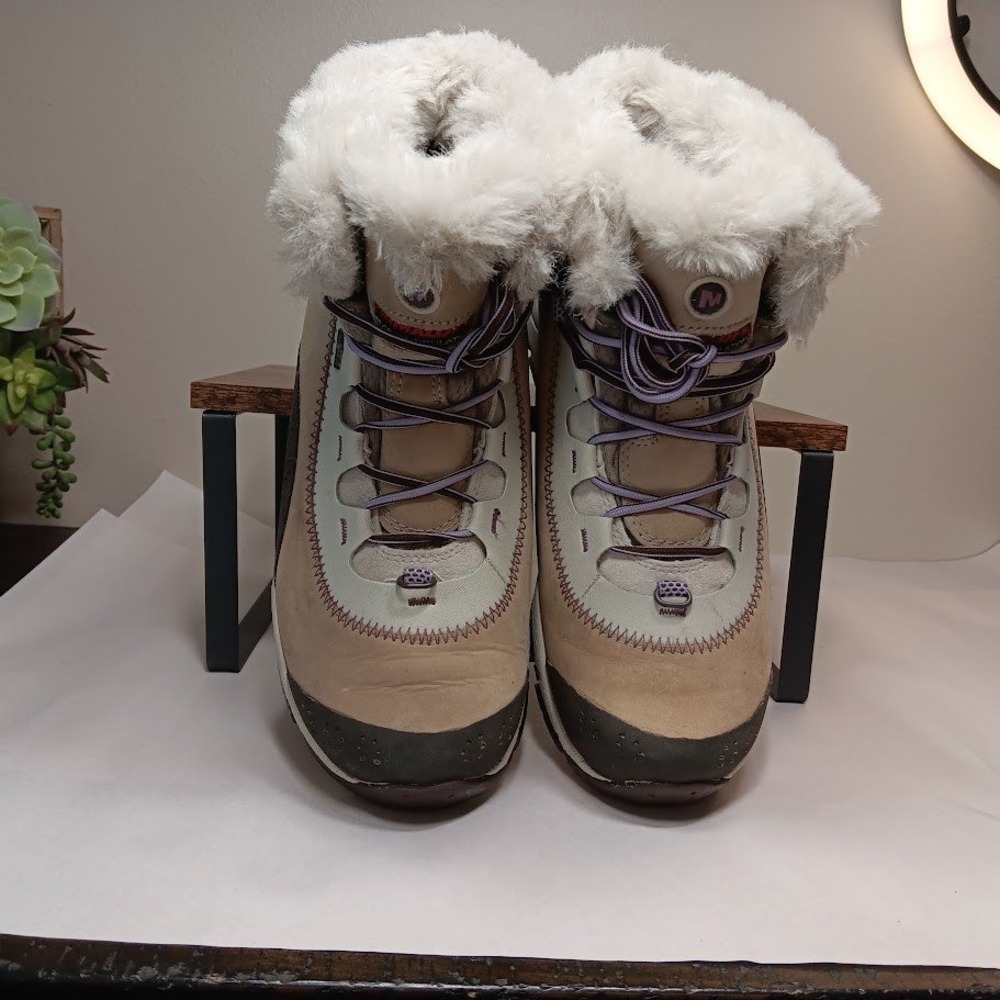 Merrell Thermo Arc Brindle Women 8.5 Winter Boots 200g Primaloft Waterproof - Picture 4 of 10